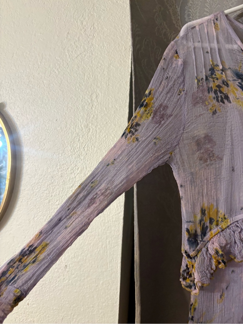 Sundance Lavender Floral Tiered Midi Dress with Yellow Accents - Picture 6 of 8